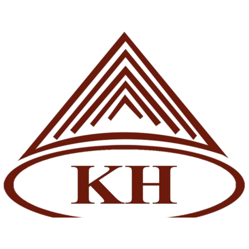 Logo du Kemal Hotel, monogramme KH sous un toit